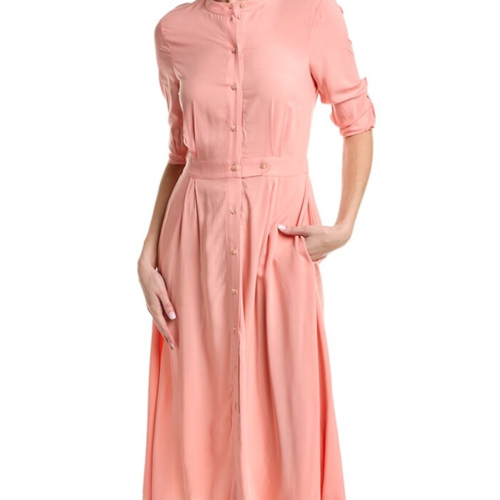 Court & Rowe New With Tags Peach Fuzz Midi SHIRT DRESS Size 6 Button Front